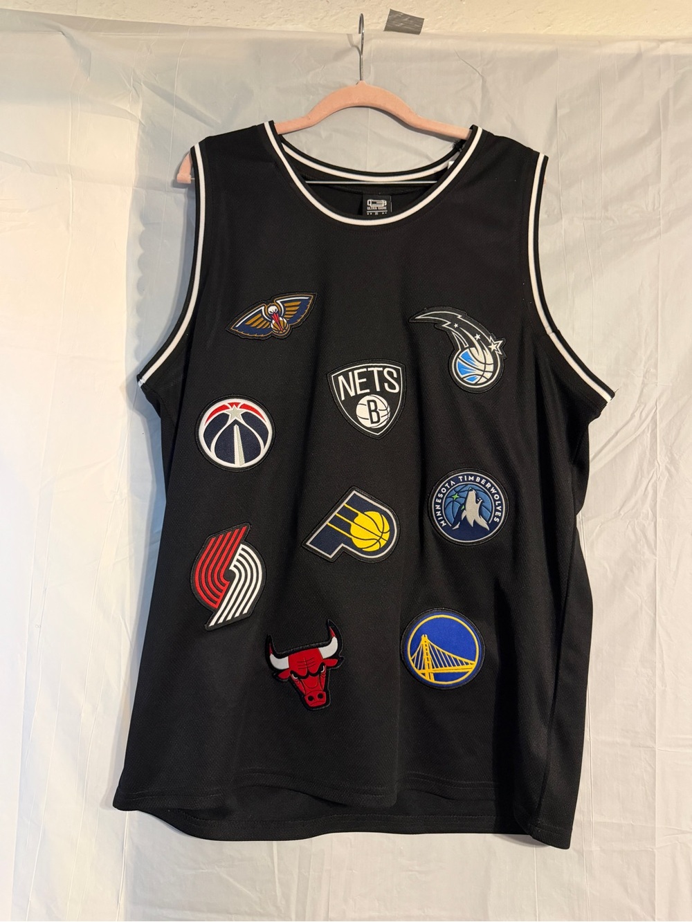 Ultra Game NBA Multi Team Logo Patch Jersey Men's XL Black Basketball